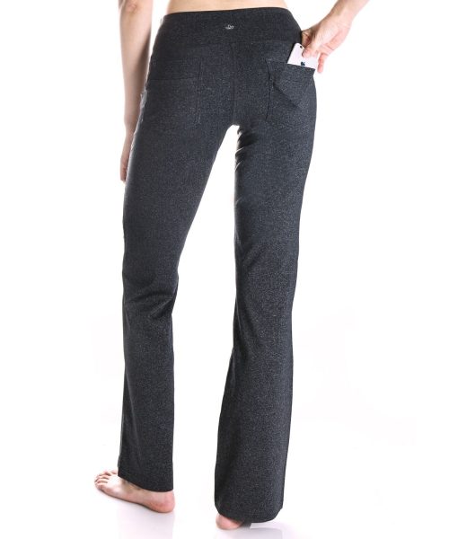Essential Bootcut Yoga Pants, Back Pockets (Charcoal)