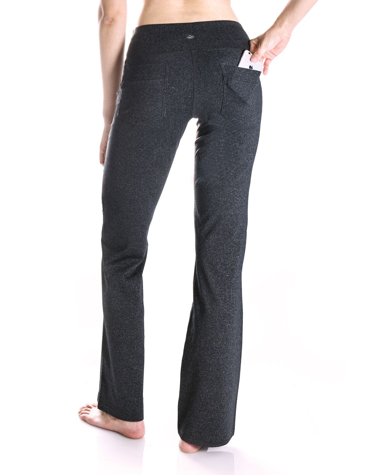 Essential Bootcut Yoga Pants, Back Pockets (Charcoal)