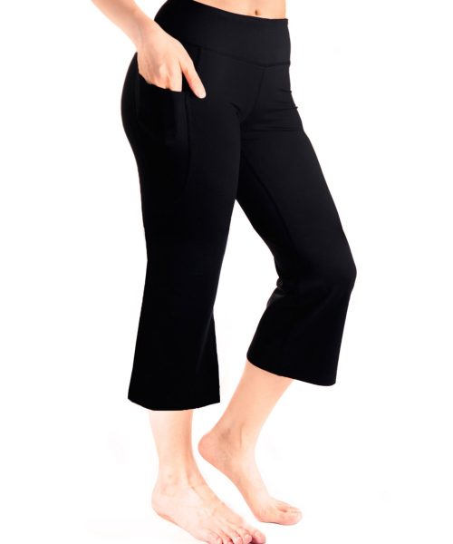 Essential Flare Capri Yoga Pants, Side Pockets